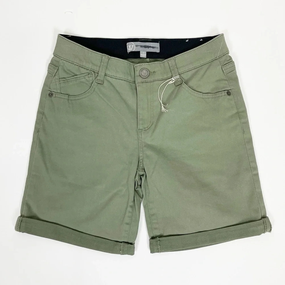 NEW Wit & Wisdom Shorts 2 Olive Green Ab-Solution Stretch Twill Mid Length NWT